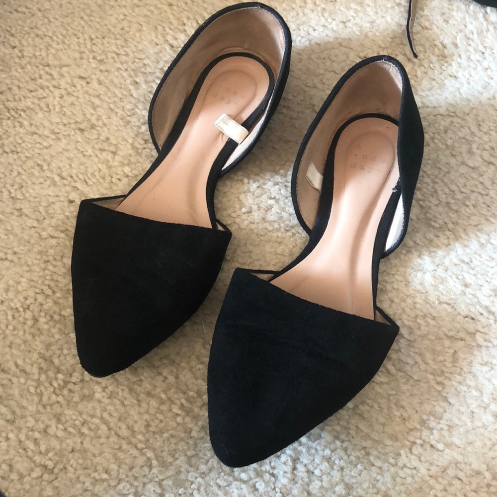 Black Flats Suede Size 6.5